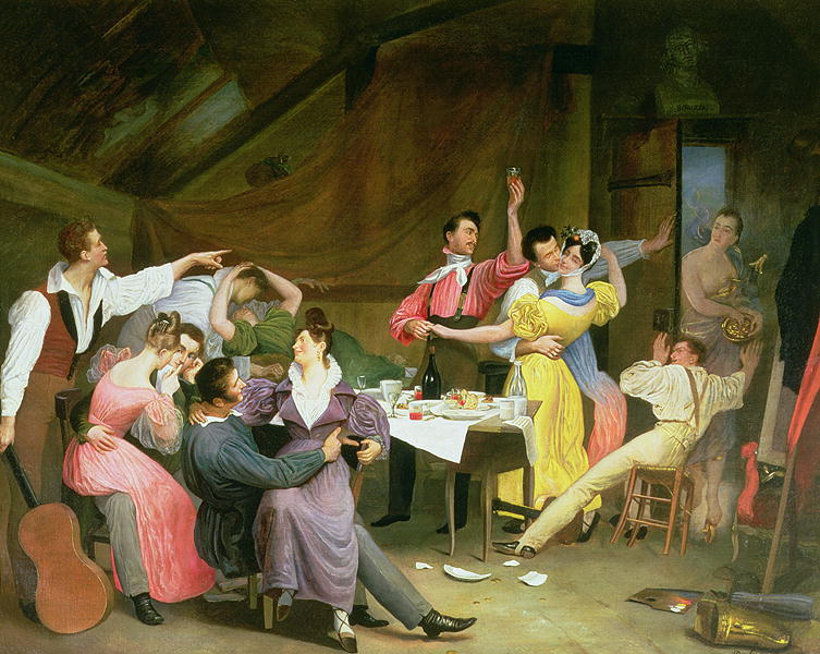 Bohemia; Fiesta En El Estudio by Sebastien Dulac, 1831